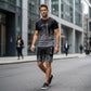👕Σετ ανδρικού μπλουζιού με σχέδιο και σορτς – Συνδυασμένα, απαλά, με ρυθμιζόμενη μέση 🌴
