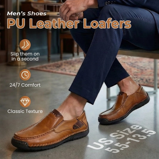 👞Κλασικά Ανδρικά Δερμάτινα Παπούτσια Slip-On – Premium Μοσχαρίσιο Δέρμα, Άνεση Όλη την Ημέρα & Αβίαστο Στυλ
