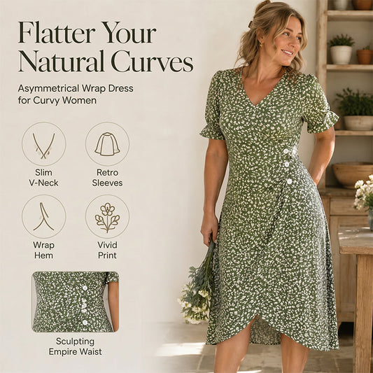 🌷49% ΕΚΠΤΩΣΗ🍃Φόρεμα με floral μοτίβο, V-λαιμόκοψη για γυναίκες