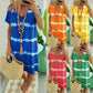 👗✨ Φόρεμα Γυναικείο Tie-Dye με Λαιμόκοψη V