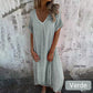 Lightweight Maxi Dress with V-Cutout for Women