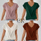 👚 50% RABATT! 💃 Elegant Kortärmad T-shirt med Vriden V-ringning – Mjukt Tyg, Figursydd Silhuett & Perfekt För En Stilren Vardagslook 🌸