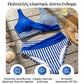 Μαγιό Δύο Τεμαχίων με Ρίγες & Color Block | Plus Size S-3XL | Παραλία Καλοκαίρι 🌊 + 🎁 Δώρο Κολιέ