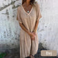 Lightweight Maxi Dress with V-Cutout for Women