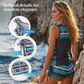 Tankini Σετ με Έλεγχο Κοιλιάς & Ενσωματωμένο Σουτιέν | Κολακευτικό Μποέμ Μαγιό, Plus Size | S-3XL (UK8-20) | Παραλία & Καλοκαίρι