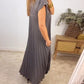 🎉【M-3XL】👗Αμάνικο πλισέ απλό μονόχρωμο φόρεμα⭐