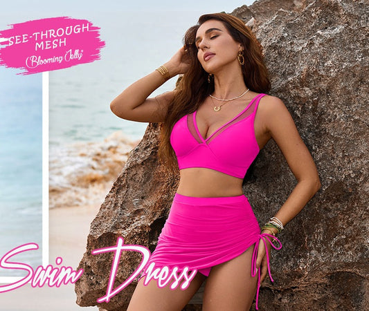 👙LAST DAY SALE 70% OFF💐Swim Skirt High Waisted Bikini Sets Tummy Control Swimsuits