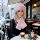 🔥 VINTERREA 50% RABATT! ❄️ Fluffig Pälskeps – Varm Vinterkeps + Gratis Matchande Halsduk