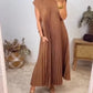 🎉【M-3XL】👗Αμάνικο πλισέ απλό μονόχρωμο φόρεμα⭐