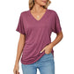 🌷Γυναικεία μπλούζες με V-neck, μονόχρωμες και φαρδιές