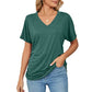 🌷Γυναικεία μπλούζες με V-neck, μονόχρωμες και φαρδιές