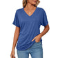 🌷Γυναικεία μπλούζες με V-neck, μονόχρωμες και φαρδιές