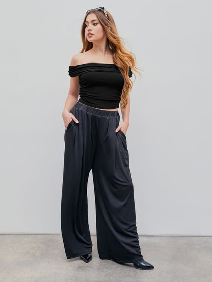 💕Καλοκαιρινή προσφορά-50% έκπτωση!!✨Παντελόνι καθημερινής χρήσης με μεγάλη ελαστικότητα και φαρδιά γραμμή