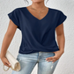👚 50% RABATT! 💃 Elegant Kortärmad T-shirt med Vriden V-ringning – Mjukt Tyg, Figursydd Silhuett & Perfekt För En Stilren Vardagslook 🌸