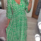 【S-5XL】👗Μακρύ φόρεμα με V ντεκολτέ και στάμπα