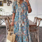 👗Φόρεμα V-Neck Bohemian με Πλαϊνό Σκίσιμο