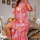 👗Φόρεμα V-Neck Bohemian με Πλαϊνό Σκίσιμο