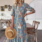 👗Φόρεμα V-Neck Bohemian με Πλαϊνό Σκίσιμο