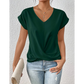 👚 50% RABATT! 💃 Elegant Kortärmad T-shirt med Vriden V-ringning – Mjukt Tyg, Figursydd Silhuett & Perfekt För En Stilren Vardagslook 🌸