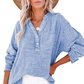 👔 Γυναικείο πουκάμισο oversize – Ελαφρύ γάζι, V λαιμόκοψη & μακριά μανίκια 🍃