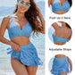 Gingham Ψηλόμεσο Μπικίνι Σετ με Έλεγχο Κοιλιάς 👙