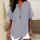 🌸Εαρινές εκπτώσεις: 50% έκπτωση👕Κομψό μπλουζάκι από μονόχρωμο ύφασμα με κοντά μανίκια