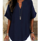 🌸Εαρινές εκπτώσεις: 50% έκπτωση👕Κομψό μπλουζάκι από μονόχρωμο ύφασμα με κοντά μανίκια
