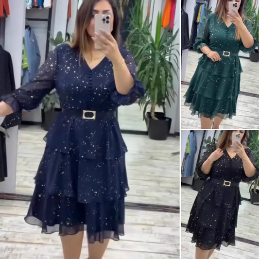 🔥😍[S–4XL]🥳Φόρεμα με V λαιμόκοψη μέχρι το γόνατο👗