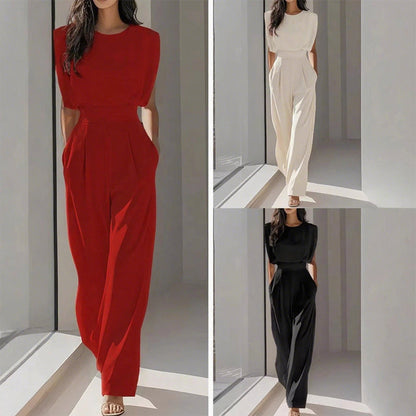 💥😍Μονόχρωμη φόρμα με φαρδιά πόδια για γυναίκες🌠️