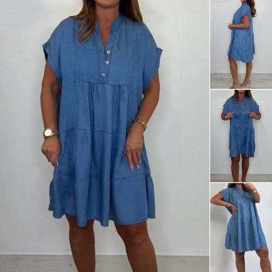 Γυναικείο casual φόρεμα με κουμπιά