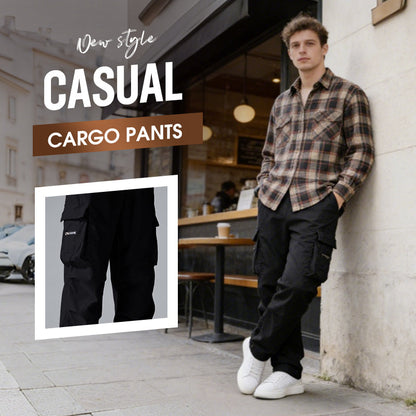 👖🎒 Άνετο ανδρικό παντελόνι τύπου cargo – Με πολλές τσέπες και εφαρμοστή γραμμή ✨