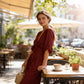 🎁 Προσφορά για νέα προϊόντα: 50% έκπτωση 🎊Elegáns, V-nyakú, széles szárú, derékban szűkített, karcsúsító jumpsuit