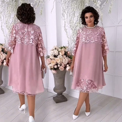 😍Κομψό φόρεμα με στρωματοποιημένη δαντέλα 👗