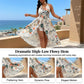 🌸🌹👗Γυναικείο φόρεμα-σορτς με λουλουδάτο μοτίβο, λαιμόκοψη halter και ασύμμετρη γραμμή