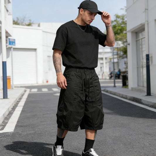 👖【2XL–9XL】💪 Ανδρικά καπρί παντελόνια σε casual στυλ με κορδόνια, μεγάλα μεγέθη