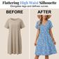 💐 Γυναικεία V-Neck Φυλλότυπo A-Line Midi Φόρεμα👗