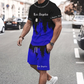 👕Σετ ανδρικού μπλουζιού με σχέδιο και σορτς – Συνδυασμένα, απαλά, με ρυθμιζόμενη μέση 🌴