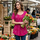 📢📢Blumen-Top mit Plisseefalten – locker, bequem & elegant