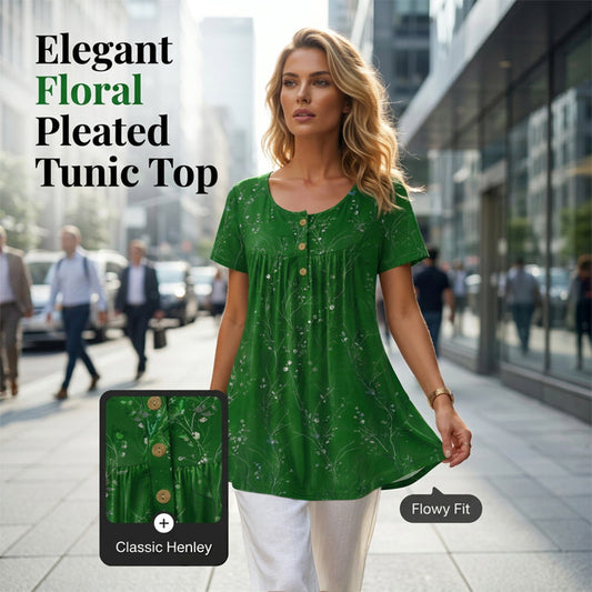 📢📢Blumen-Top mit Plisseefalten – locker, bequem & elegant