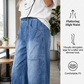 👖 Γυναικεία τζιν: ελαστική μέση, φαρδιά γραμμή, κοντό μήκος