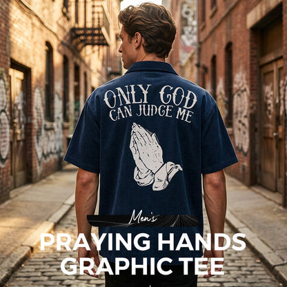 👕Ανδρικό μπλουζάκι με σχέδιο «Praying Hands» – Βαμβακερό, casual, συμβολικό, ευέλικτο ✨