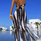 👙 ✨ Ριγέ σύνολο δύο τεμαχίων – λαιμόκοψη με φιόγκο, διακοσμητικό δαχτυλίδι, εξαιρετικά ελαστικό 🌊