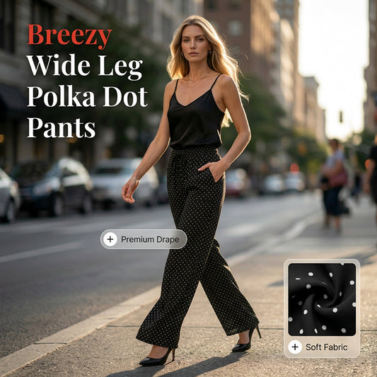 🌬️👖Κομψές βούλες, ανάλαφρες κινήσεις ✨💃Γυναικείο παντελόνι με φαρδιά πόδια και βούλες