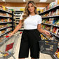 👖Νέα άφιξη❣️Γυναικείο άνετο καπρί παντελόνι με ελαστική μέση