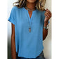 👚 Άνετο γυναικείο μπλουζάκι με V-neck και κοντά μανίκια – Απαλό, ελαφρύ και ιδανικό για την καθημερινότητα, τις ηλιόλουστες μέρες ή τις διακοπές ☀️