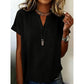 👚 Άνετο γυναικείο μπλουζάκι με V-neck και κοντά μανίκια – Απαλό, ελαφρύ και ιδανικό για την καθημερινότητα, τις ηλιόλουστες μέρες ή τις διακοπές ☀️