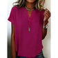 👚 Άνετο γυναικείο μπλουζάκι με V-neck και κοντά μανίκια – Απαλό, ελαφρύ και ιδανικό για την καθημερινότητα, τις ηλιόλουστες μέρες ή τις διακοπές ☀️