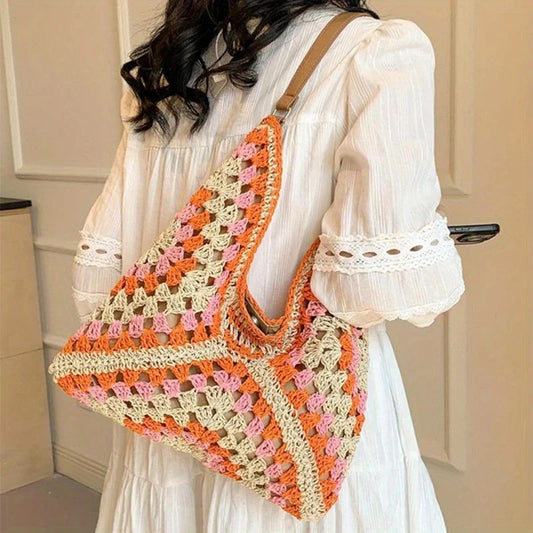 👜✨ Γυναικεία υφασμένη τσάντα – Ελαφριά, πλεκτή, casual ✨