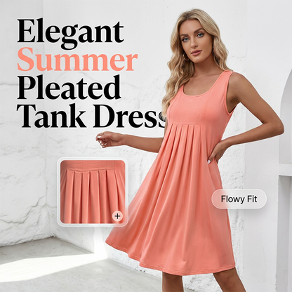 👗Γυναικείο καλοκαιρινό αμάνικο φόρεμα με πλισέ☀️ Ανεπιτήδευτη καλοκαιρινή κομψότητα ☀️
