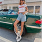 🌿 Γυναικείες casual σορτς με ψηλή μέση – απαλό ύφασμα, άνετη εφαρμογή & ιδανικές για την καθημερινότητα, την παραλία και τα ταξίδια, εύκολο να συνδυαστούν 🕶️